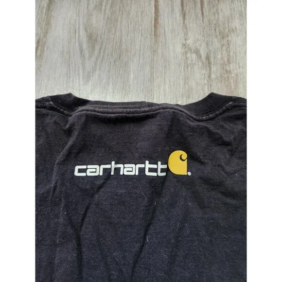 Carhartt Shirt Lot 2 Mens 4XL Black Logo Tee Green Pocket Henley Workwear - Picture 9 of 16